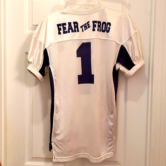 TCU #1 Fear the Frog White with Purple Jersey Rawlings Youth XL - Picture 2 of 4